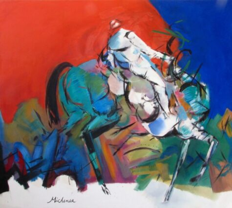 Horse and Rider 68" X 76" oil on linen 1962