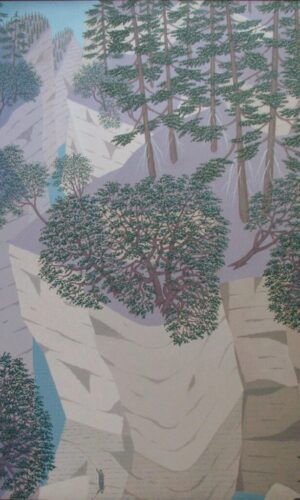 Peach and Plum Canyon with Angler - 60" x 40" Peach and Plum Canyon with Angler - 60" x 40"