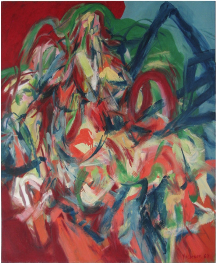 Red Blooded American Woman — 73" X 60" oil on linen 1960