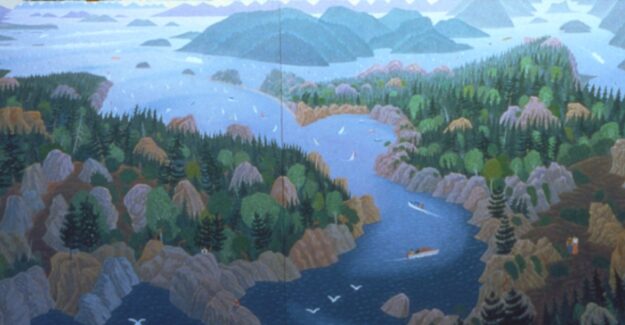 BC Panorama, White Rock to Anvil Island 76" X 156" oil on linen 1978 BC Panorama, White Rock to Anvil Island 76" X 156" oil on linen 1978