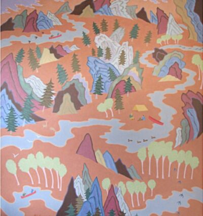Two Canoeists 76" X 68" oil on linen 1978 Two Canoeists 76" X 68" oil on linen 1978
