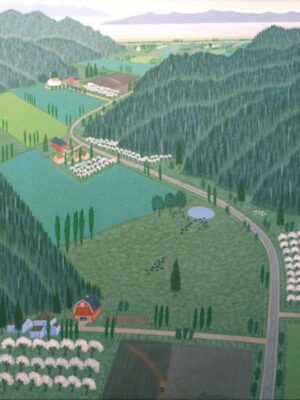 Vancouver Island Farms, Spring 68" X 60" oil on linen 1981 Vancouver Island Farms, Spring 68" X 60" oil on linen 1981