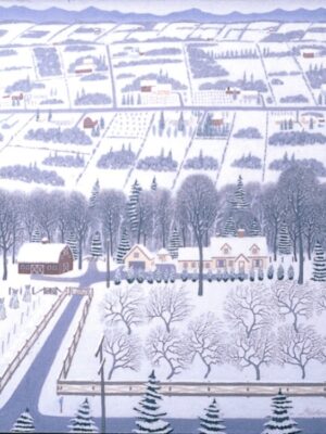 Langley Farms In Snow 51" X 45" oil on linen 1982 Langley Farms In Snow 51" X 45" oil on linen 1982