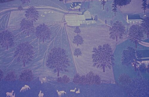 Springfield Llama Farm, Dusk — 50" X 64" oil on linen 1992 Springfield Llama Farm, Dusk — 50" X 64" oil on linen 1992