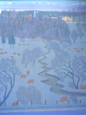 Winter Morning with Highland Cattle 68" X 76" oil on linen 1986 Winter Morning with Highland Cattle 68" X 76" oil on linen 1986