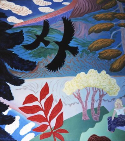 Crows Over Lake Whatcom 75" X 77" oil on linen 1969